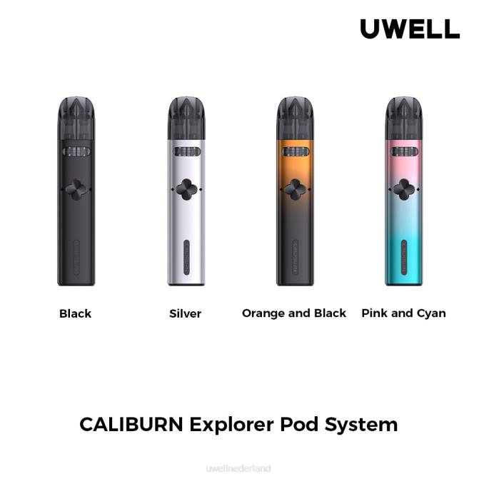 FXZZ164 UWELL CALIBURN EXPLORER kit (pod-systeem) - UWELL vape flavours zwart