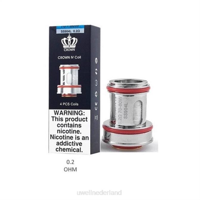FXZZ182 UWELL CROWN 4 vervangingsspoelen (4-pack) - UWELL Maastricht dubbele spoel 02 ohm