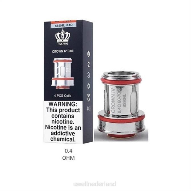 FXZZ183 UWELL CROWN 4 vervangingsspoelen (4-pack) - UWELL vape pods dubbele spoel 04 ohm