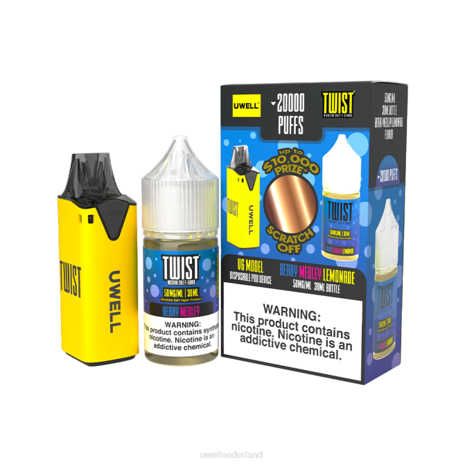 FXZZ212 UWELL V6 wegwerpapparaat + papa\s damp 30 ml sap - collabbundel - UWELL Maastricht clr rood/flv boterkoekje 48 mg