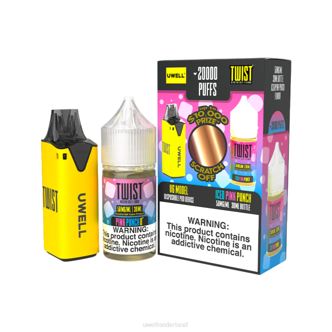 FXZZ212 UWELL V6 wegwerpapparaat + papa\s damp 30 ml sap - collabbundel - UWELL Maastricht clr rood/flv boterkoekje 48 mg
