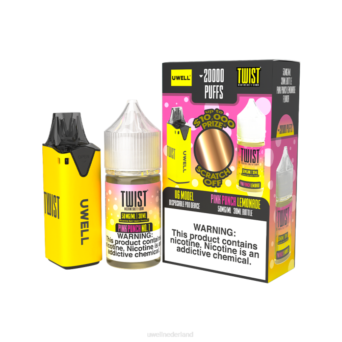 FXZZ212 UWELL V6 wegwerpapparaat + papa\s damp 30 ml sap - collabbundel - UWELL Maastricht clr rood/flv boterkoekje 48 mg