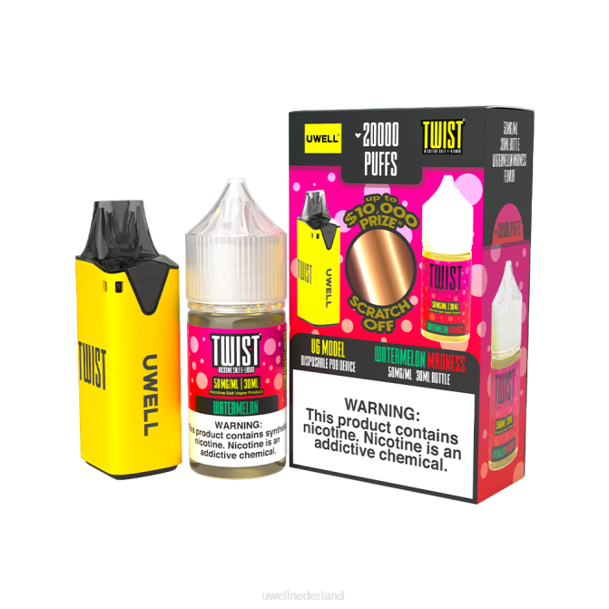 FXZZ212 UWELL V6 wegwerpapparaat + papa\s damp 30 ml sap - collabbundel - UWELL Maastricht clr rood/flv boterkoekje 48 mg