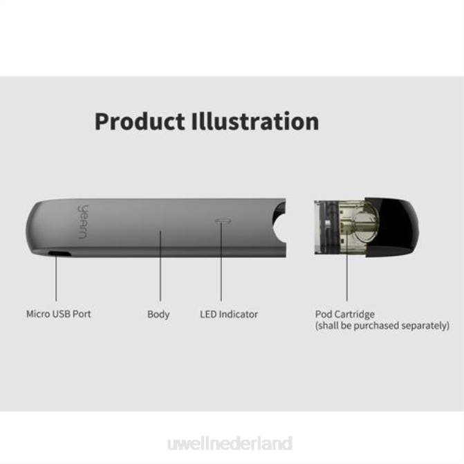 FXZZ256 UWELL YEARN Pod-apparaat (pods niet inbegrepen) - UWELL Amsterdam grijs
