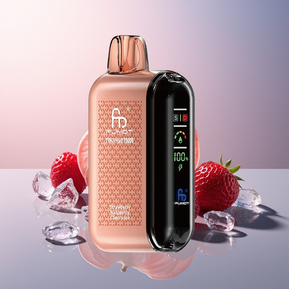 Fumot Tornado 20000 Aardbei Framboos Kers IJs met Dual Mesh Coil en Smart Display