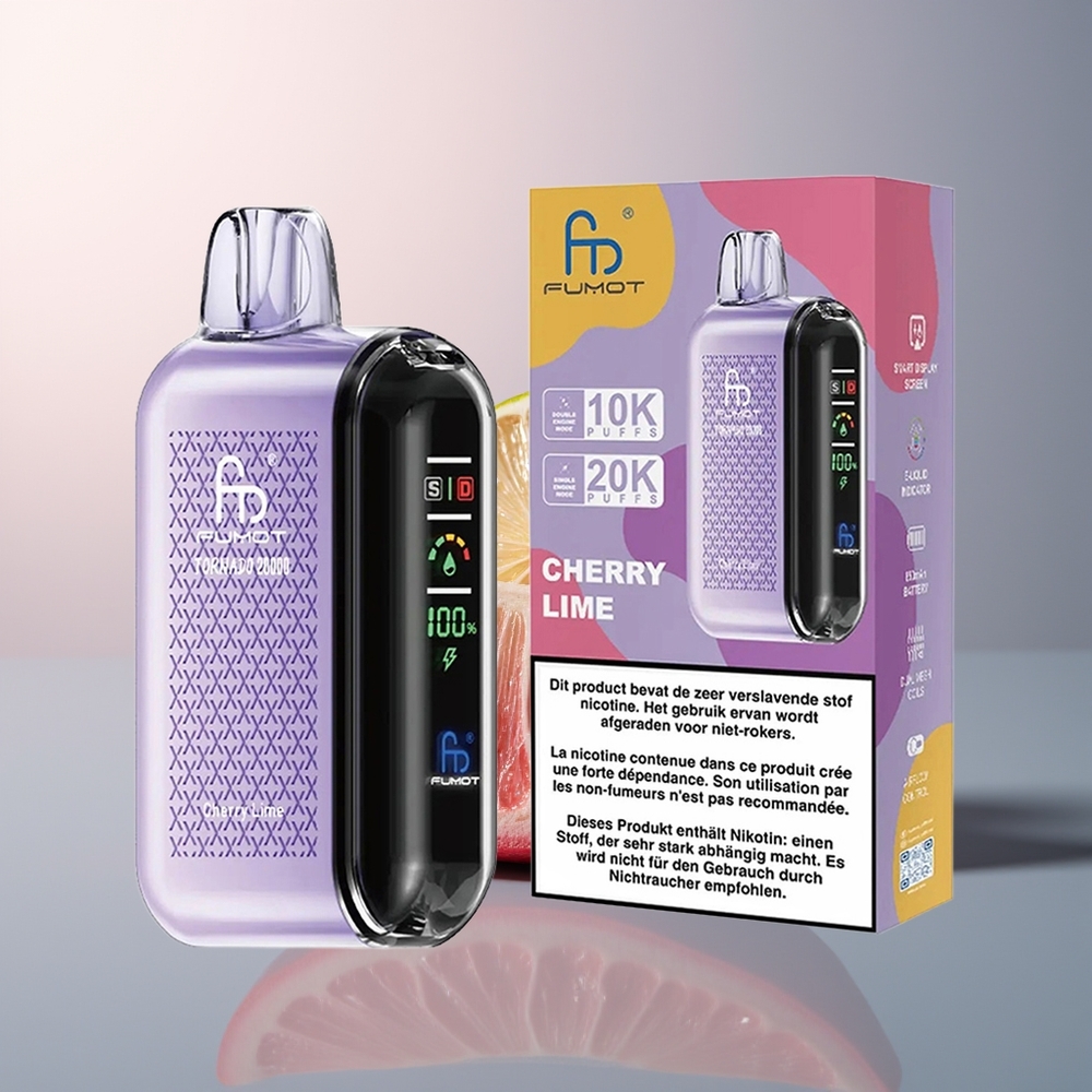 Fumot Tornado 20000 Kers Limoen Dual Mesh Coil Smart Display