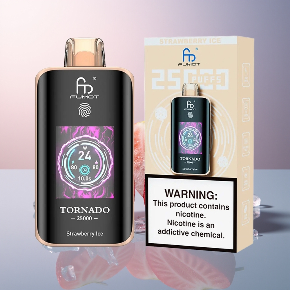 Fumot Tornado 25000 Aardbei IJs HD Scherm Type-C Opladen
