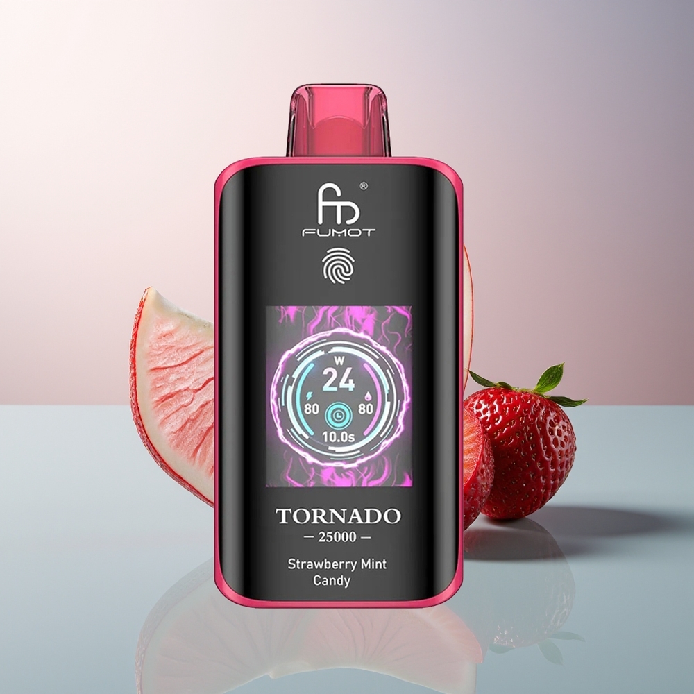 Fumot Tornado 25000 Aardbei Munt Snoep HD Scherm Type-C Opladen