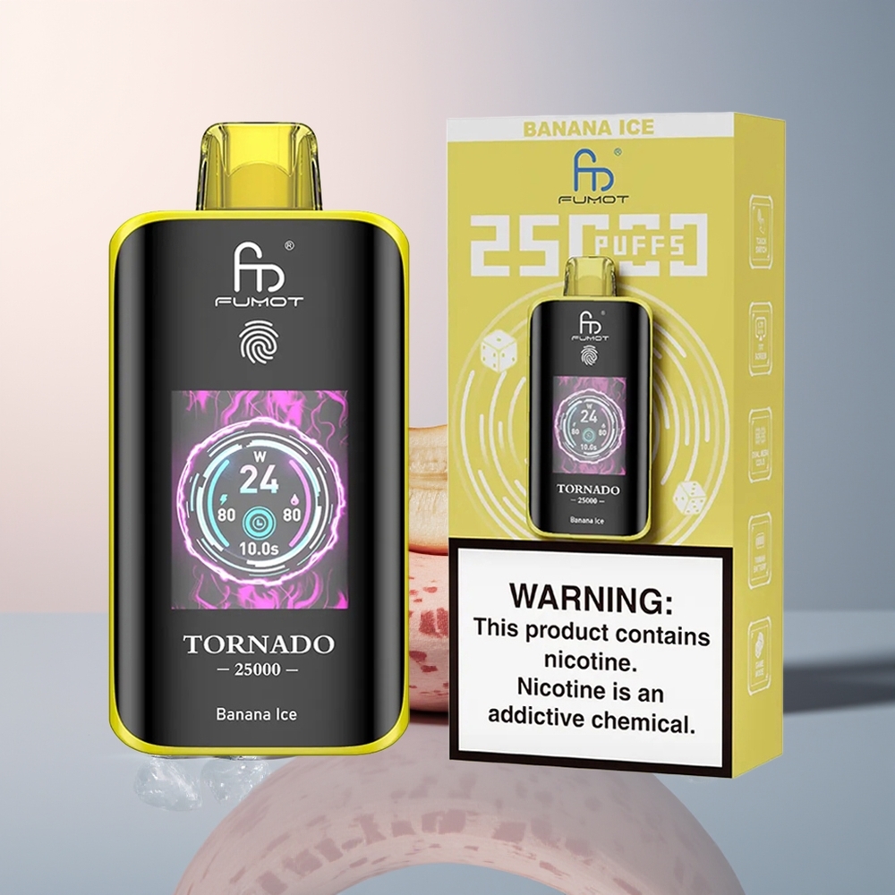 Fumot Tornado 25000 Banaan IJs HD Scherm Type-C