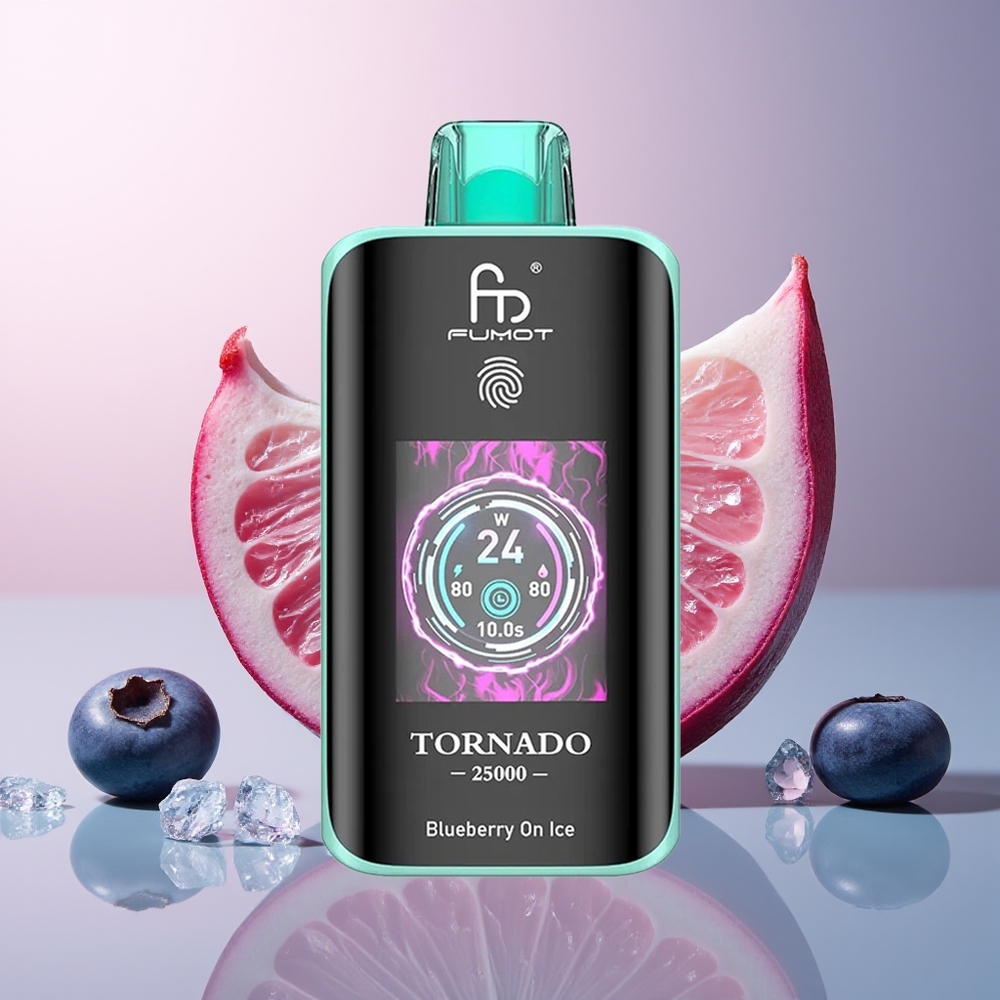 Fumot Tornado 25000 Blauwe Bes Op IJs met HD Scherm en Type-C Opladen