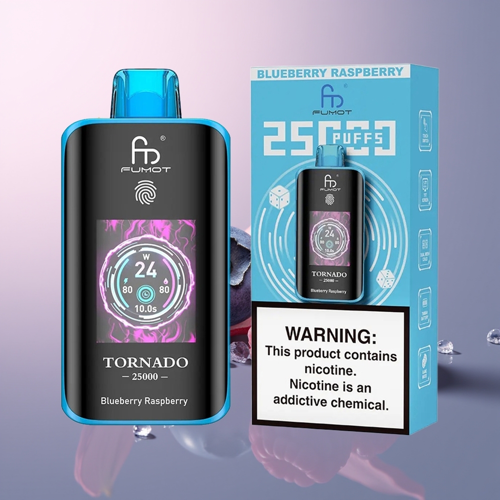 Fumot Tornado 25000 Blauwebes Framboos HD Type-C