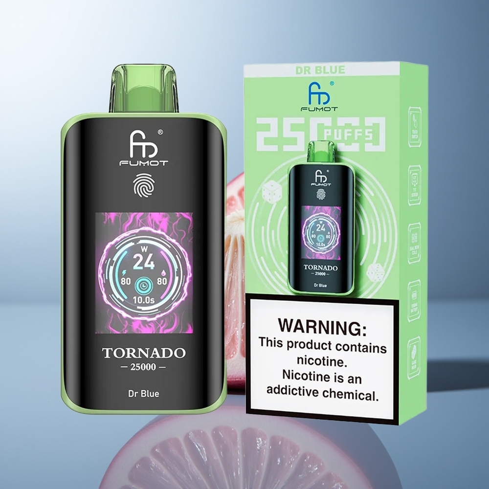 Fumot Tornado 25000 Dr Blauw HD Scherm Type-C Opladen