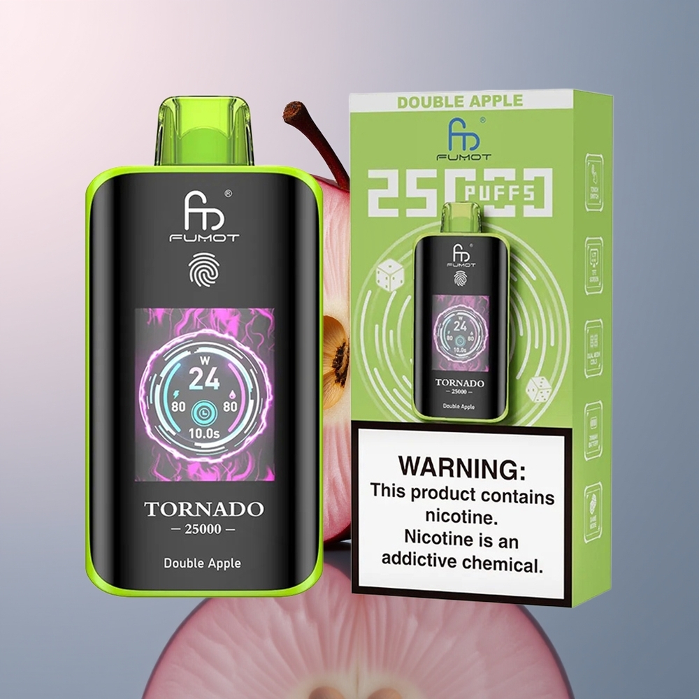 Fumot Tornado 25000 Dubbel Appel HD Scherm Type-C Opladen