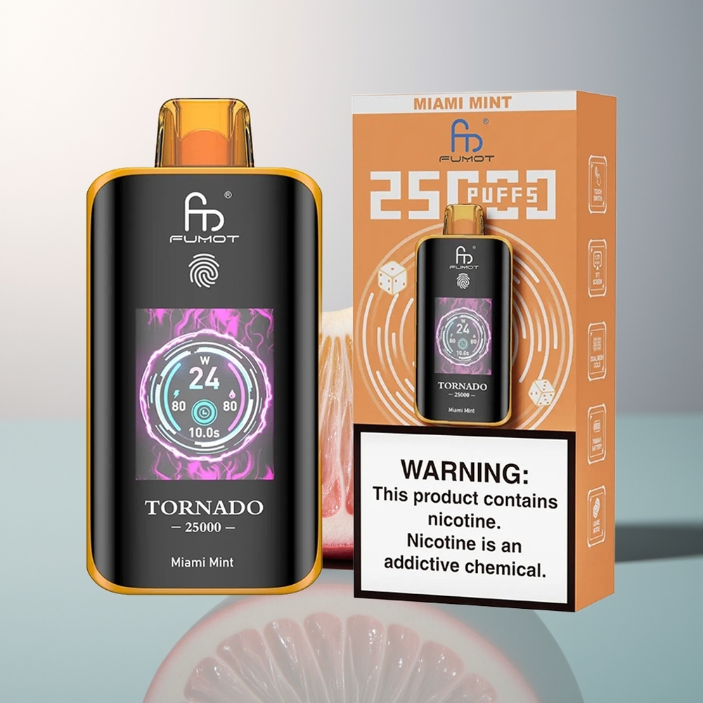 Fumot Tornado 25000 Miami Munt HD Scherm Type-C Oplading