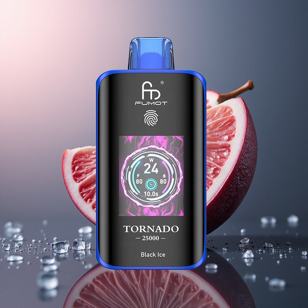Fumot Tornado 25000 Zwart IJs HD Scherm 700mAh