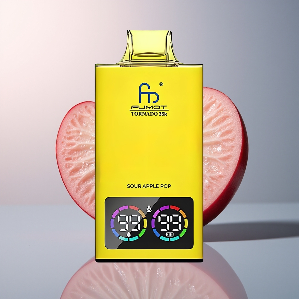 Fumot Tornado 35000 Zure Appel Pop Dual Mesh Coil  E-liquid Indicator