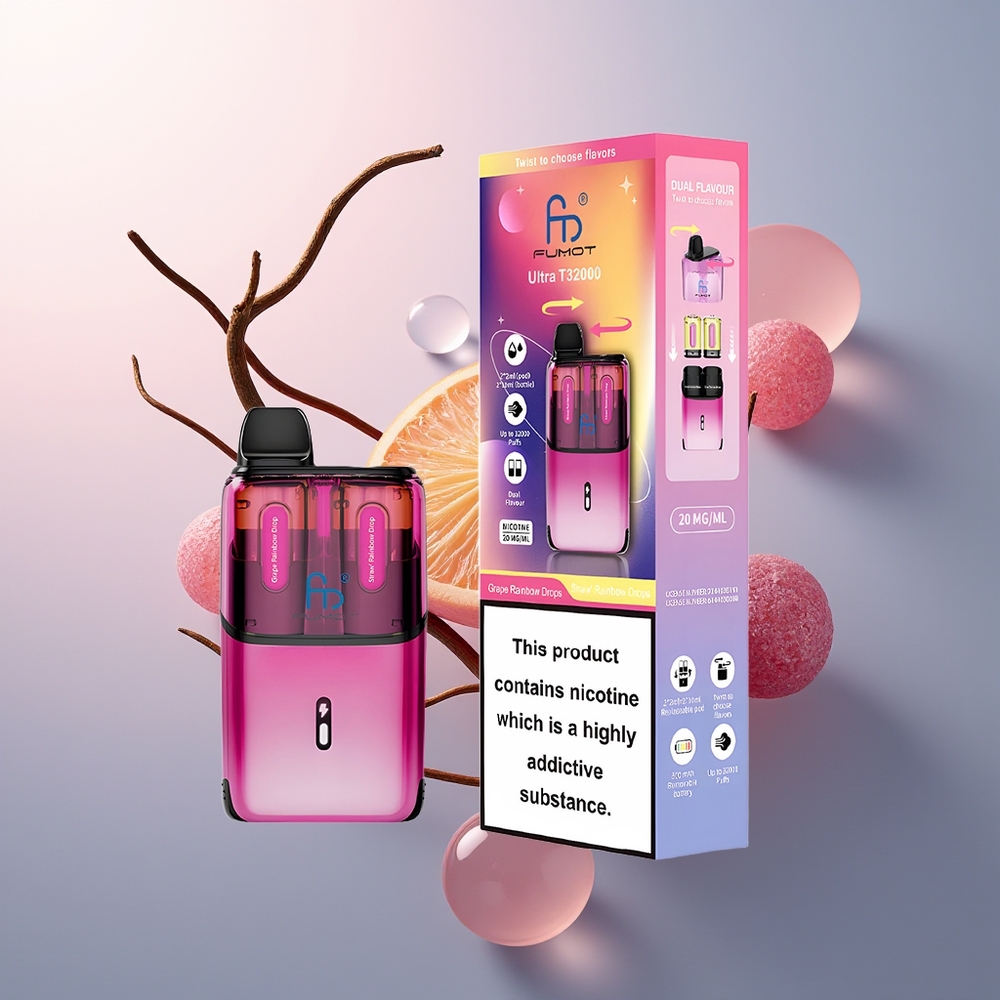 Fumot Ultra T32000 Aardbei Regenboog Druppels - 800mAh Type-C Snelladen