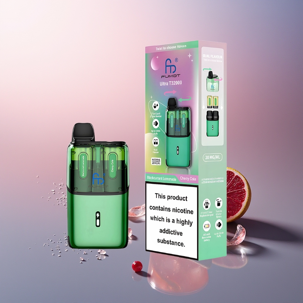 Fumot Ultra T32000 Zwarte Bes Limonade - Kers Cola met 800mAh en Dubbele Vloeistof