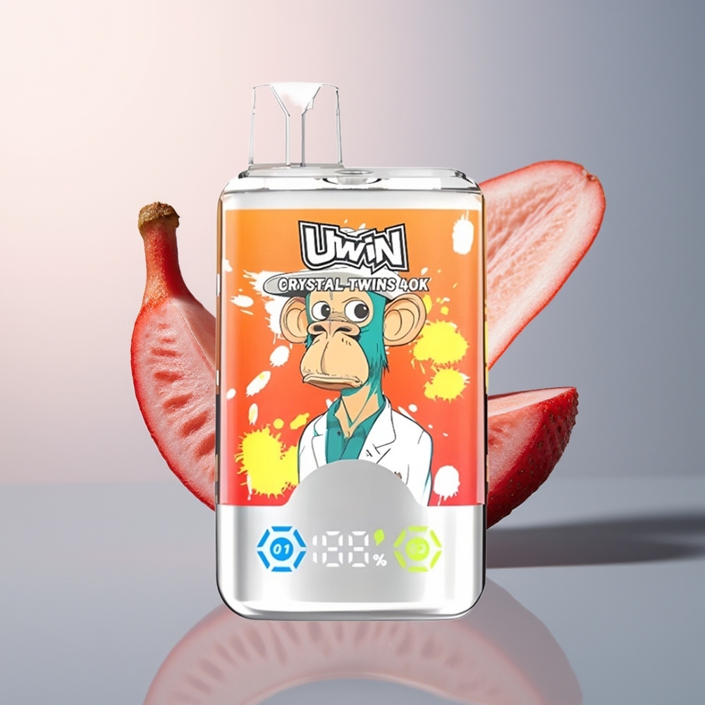 Uwin Crystal Twins 40000 Aardbei Banaan Liefde 66 Dubbele Smaak Oplaadbaar