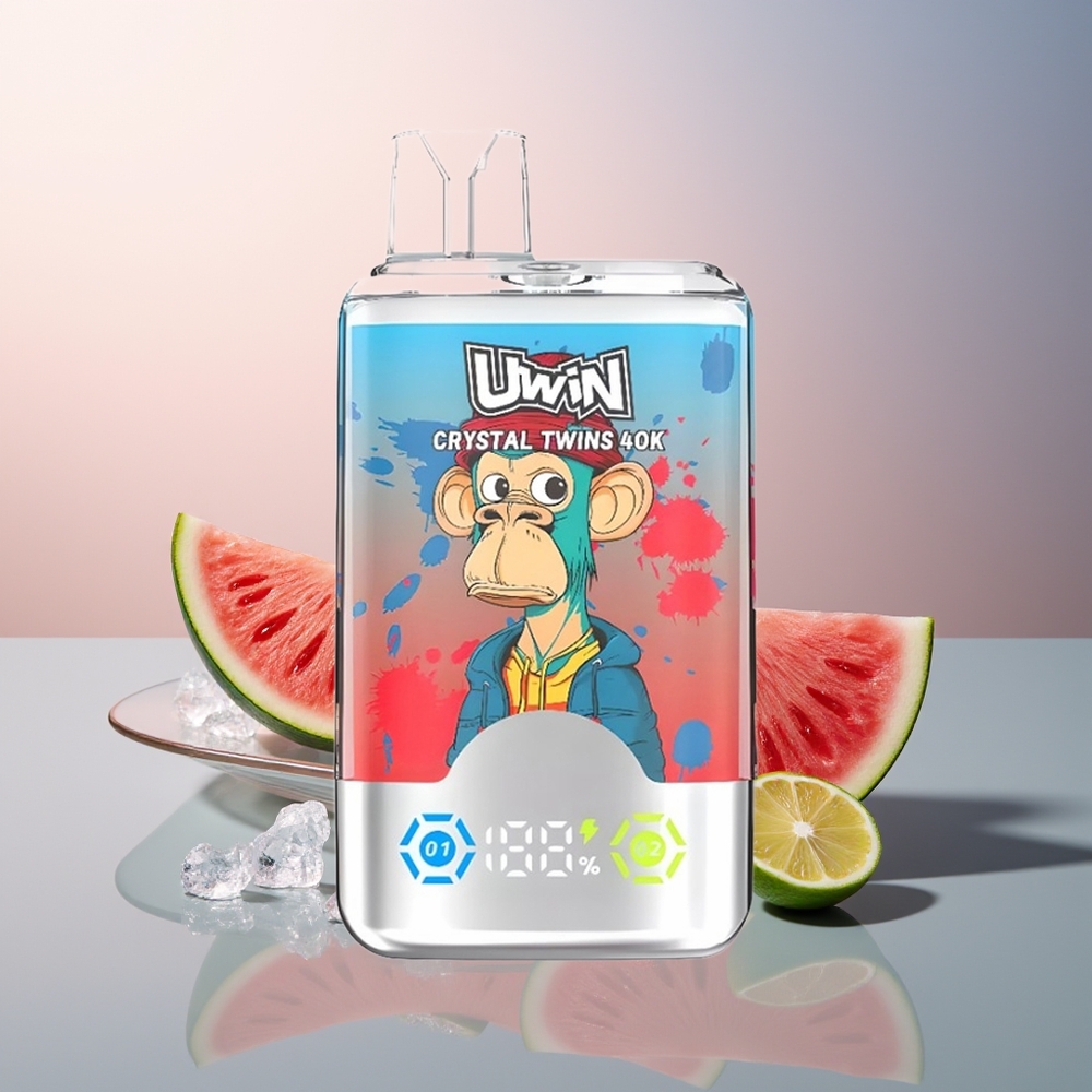 Uwin Crystal Twins 40000 Aardbei Watermeloen Citroen Limoen Mesh Type-C