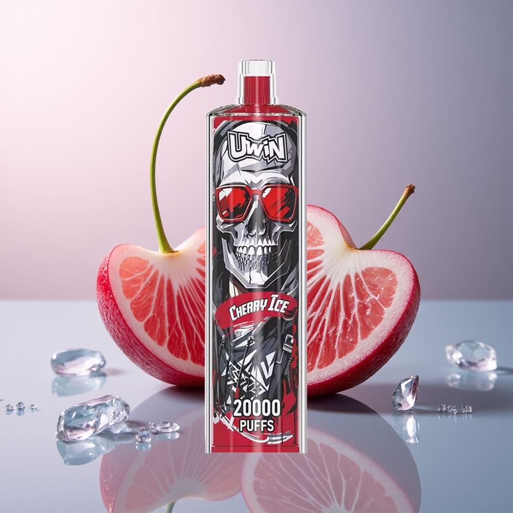 Uwin Shisha Hookah Crystal 20000 Puffs Kersensmaak IJs Mesh Coil 22ml