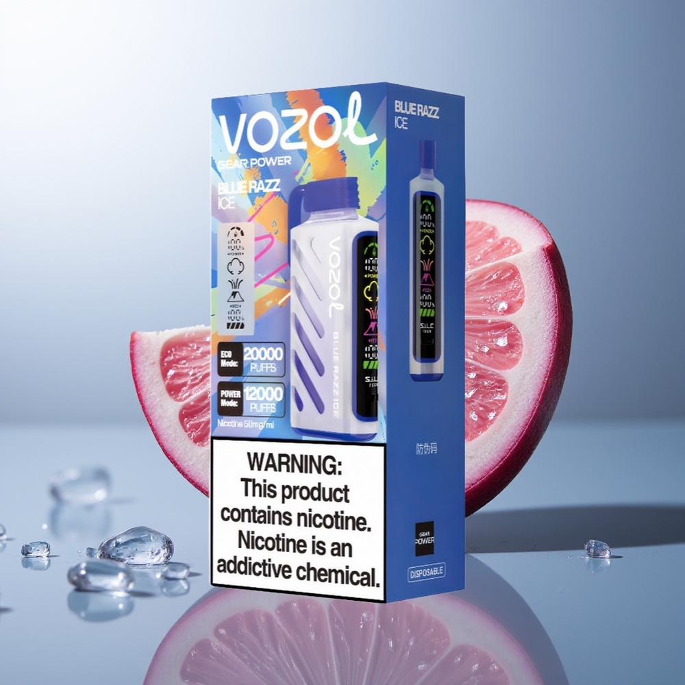 VOZOL Gear Power 20000 Blauwe Framboos Ijs met Dual Mesh Coil en 20mL Vloeistof