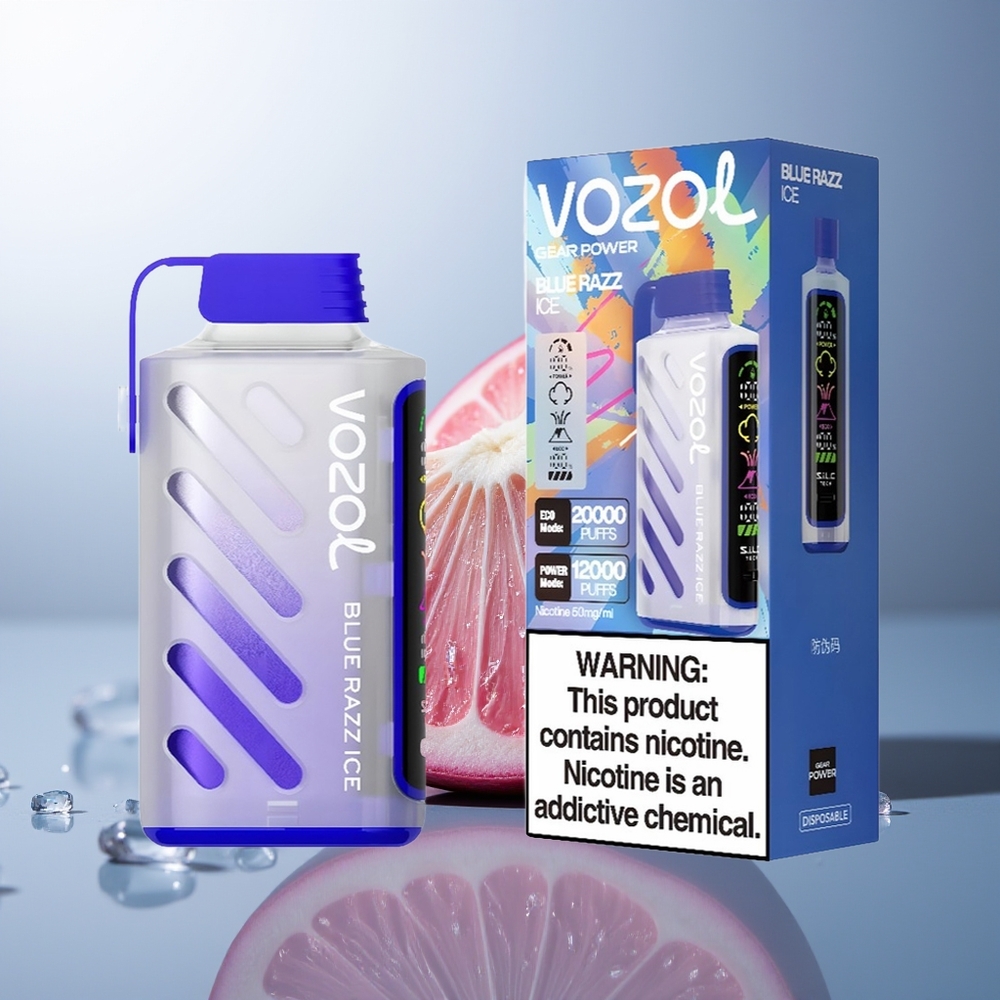 VOZOL Gear Power 20000 Blauwe Framboos Ijs met Dual Mesh Coil en 20mL Vloeistof