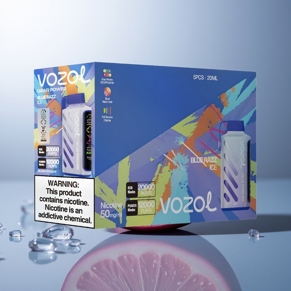 VOZOL Gear Power 20000 Blauwe Framboos Ijs met Dual Mesh Coil en 20mL Vloeistof