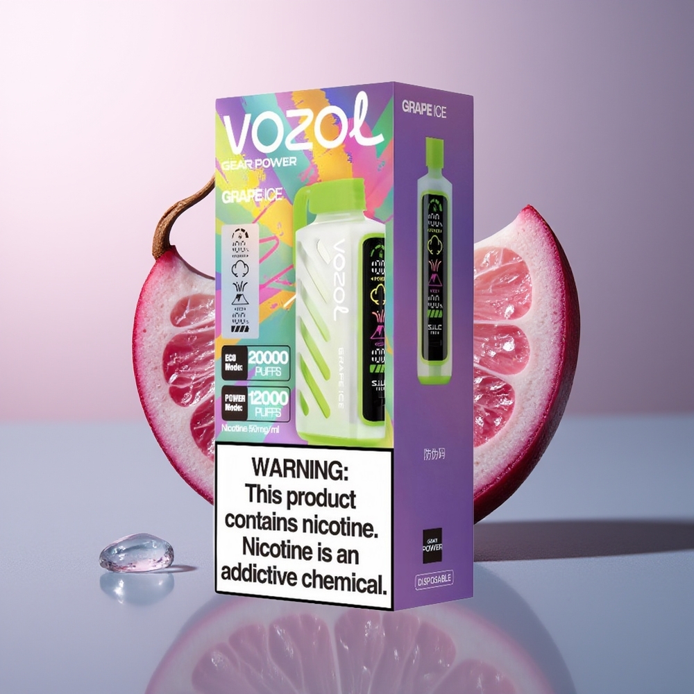 VOZOL Gear Power 20000 Druiven IJs Dual Mesh Coil Full Scherm