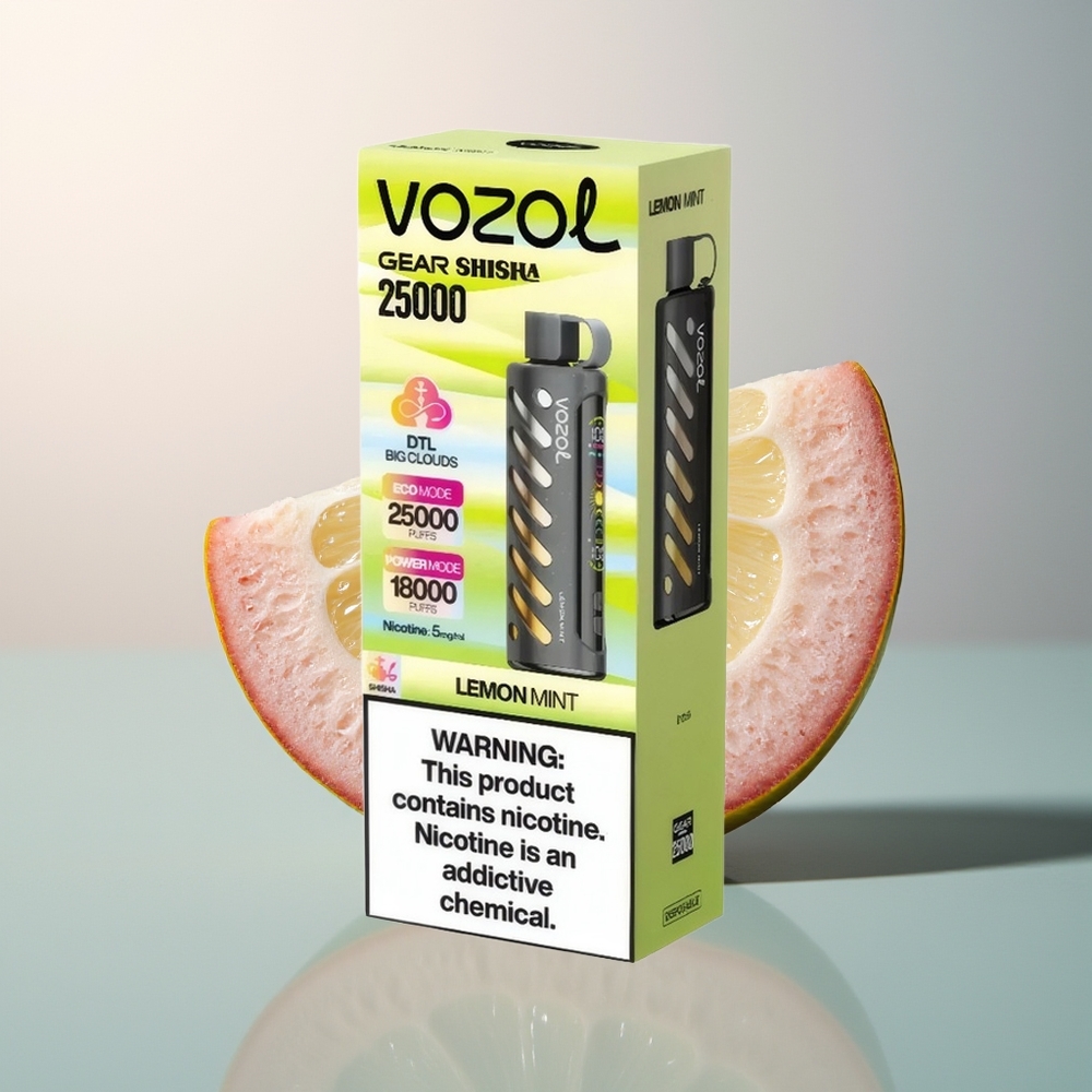 VOZOL Gear Shisha 25000 Citroen Munt Dual Mesh 5mg