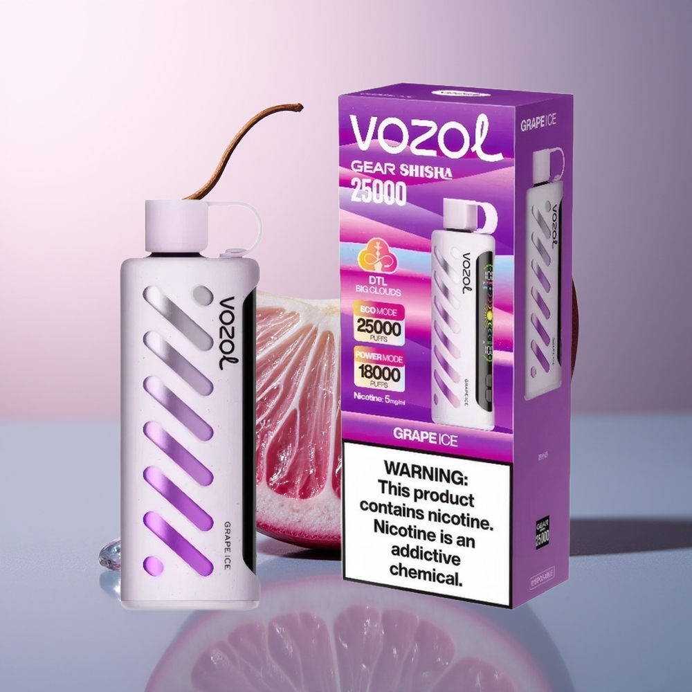 VOZOL Gear Shisha 25000 Druiven IJs Dual Mesh 5mg