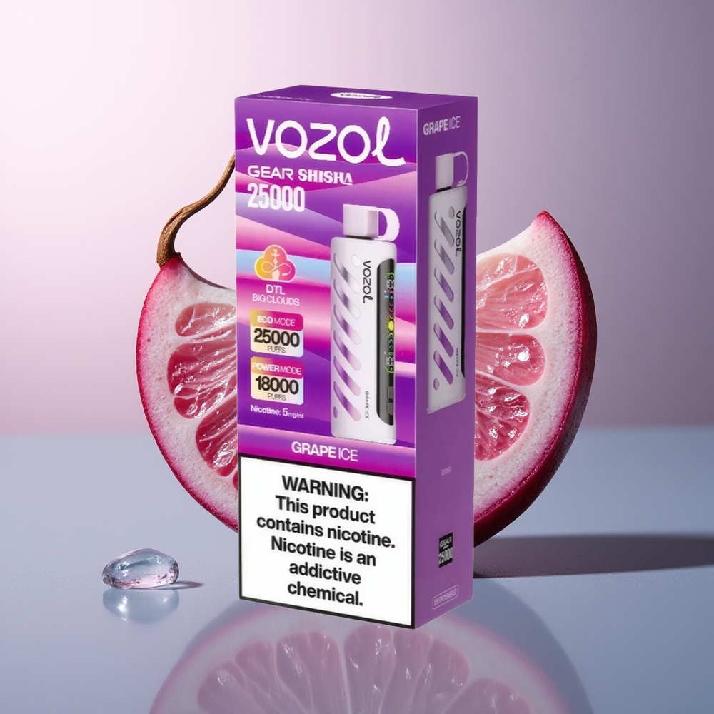 VOZOL Gear Shisha 25000 Druiven IJs Dual Mesh 5mg