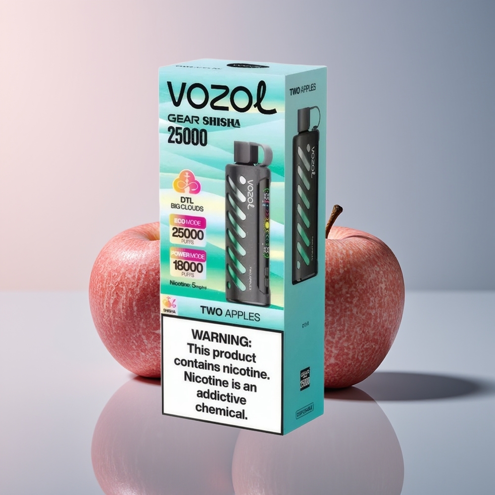 VOZOL Gear Shisha 25000 Twee Appels Dual Mesh 5mg