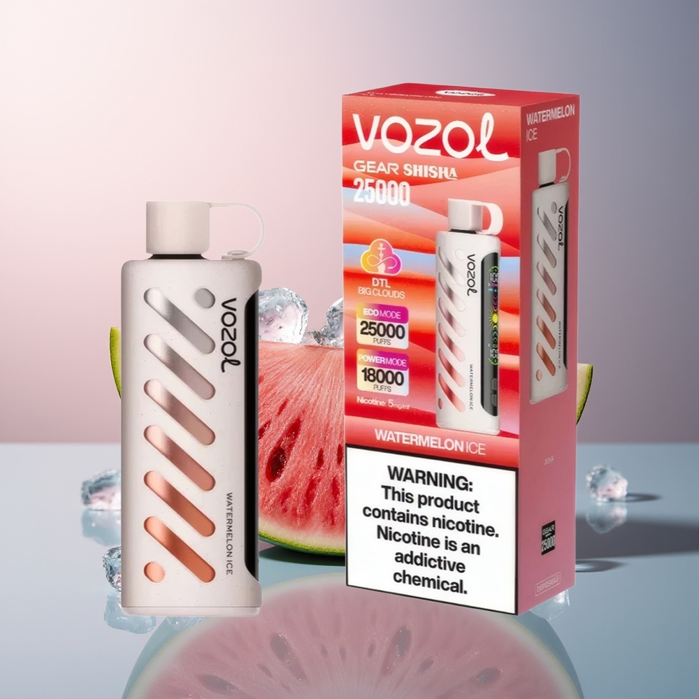 VOZOL Gear Shisha 25000 Watermeloen IJs Dual Mesh 5mg/ml