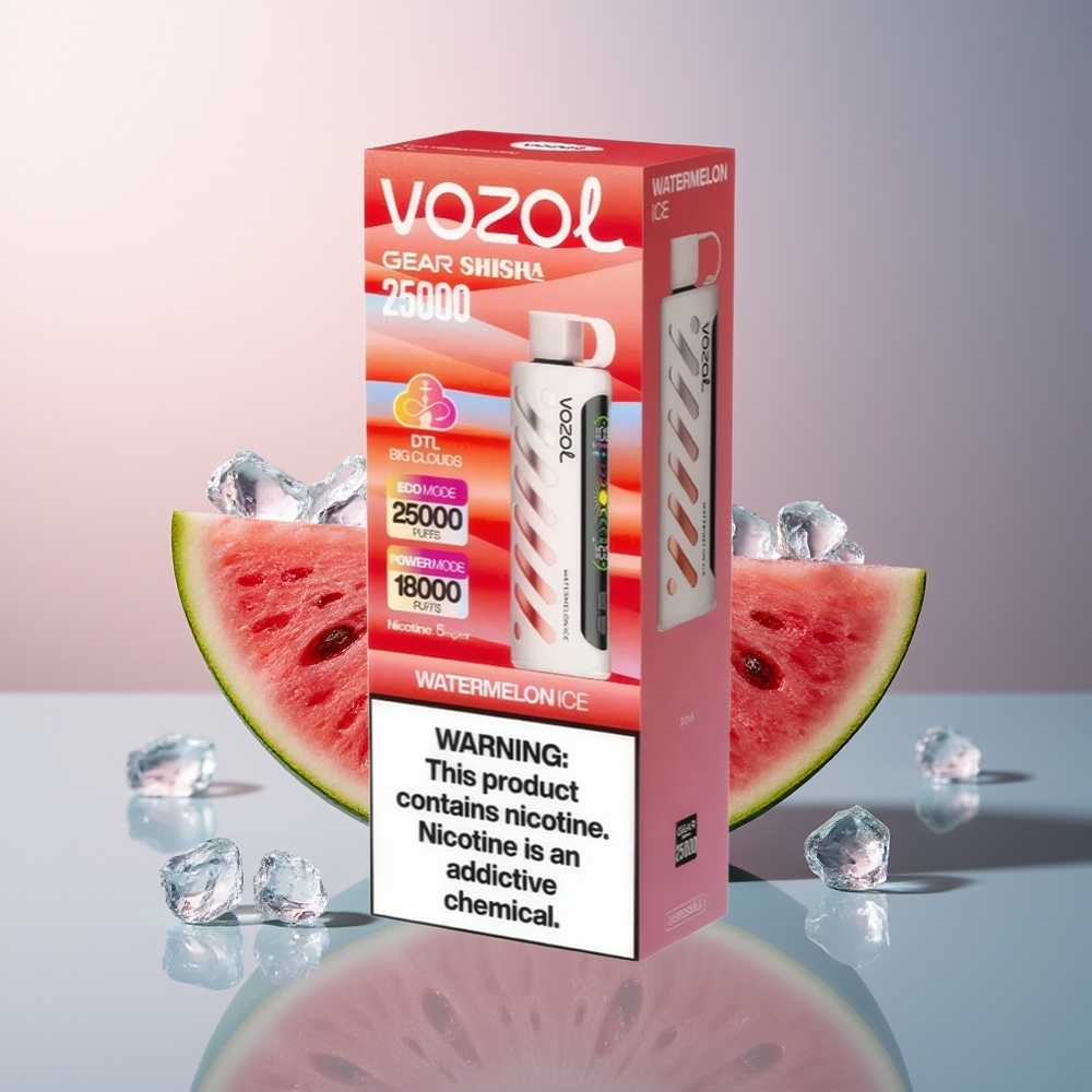VOZOL Gear Shisha 25000 Watermeloen IJs Dual Mesh 5mg/ml