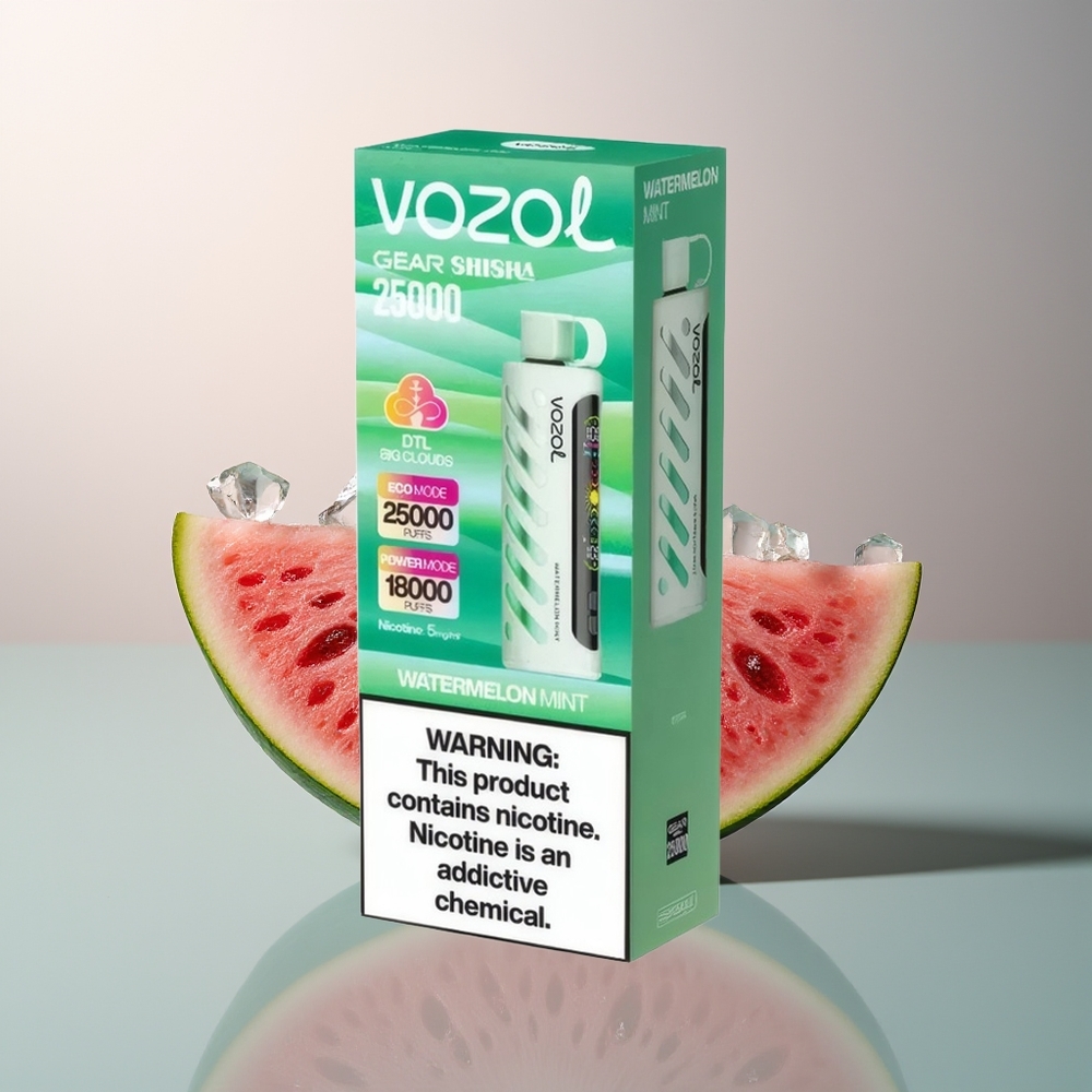 VOZOL Gear Shisha 25000 Watermeloen Munt Dual Mesh 5mg