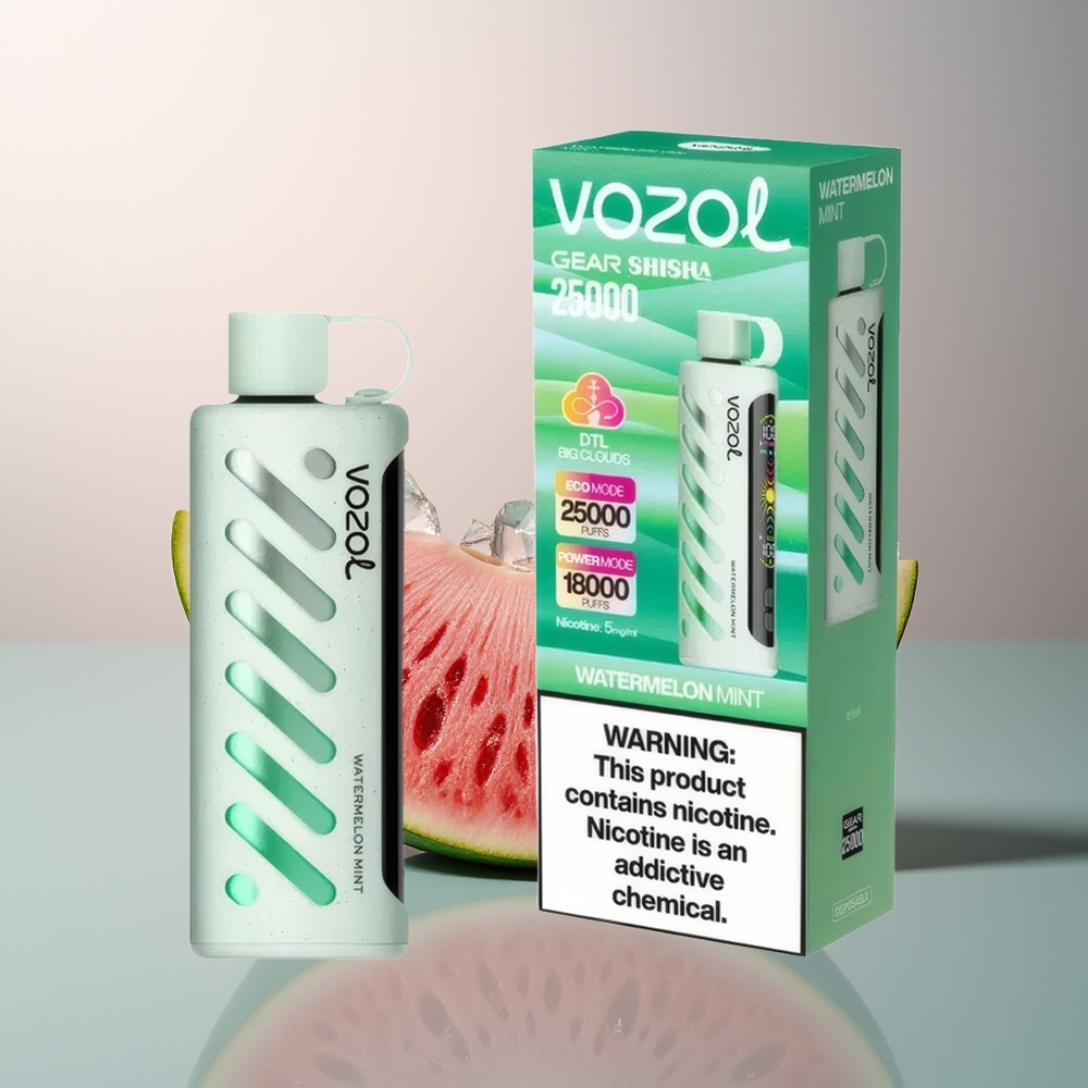 VOZOL Gear Shisha 25000 Watermeloen Munt Dual Mesh 5mg