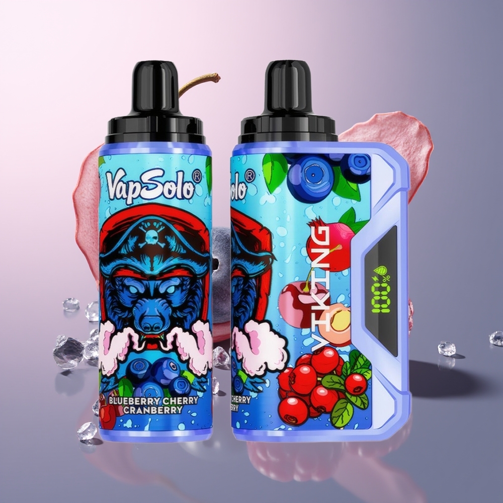 VapSolo VIKING 12000 Blauwe Bes Kers Veenbes Type-C LED