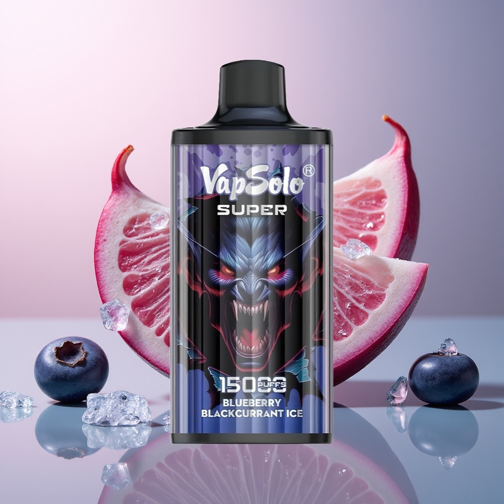 Vapsolo Super 15000 Blauwe Bes Zwarte Bes IJs 850mah Mesh Type-C