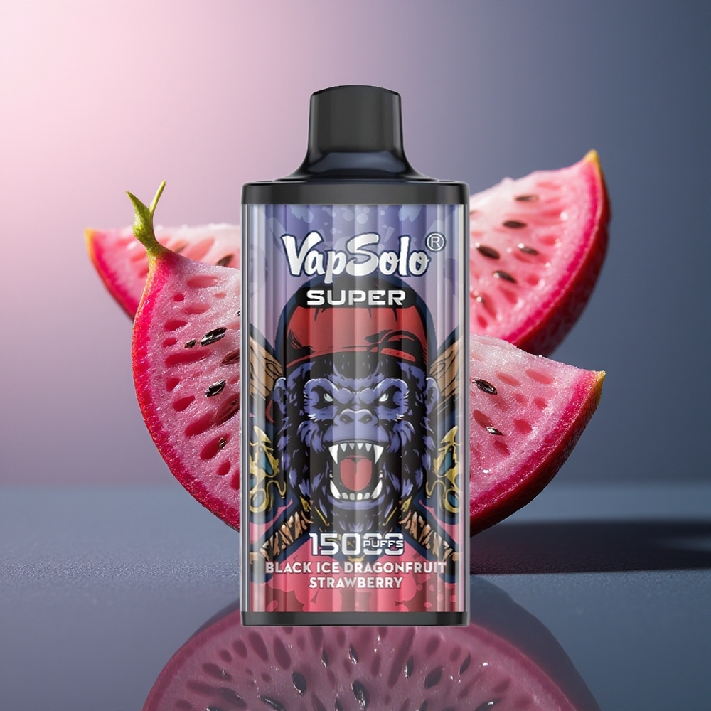 Vapsolo Super 15000 Zwarte IJs Drakenfruit Aardbei 40ml Type-C