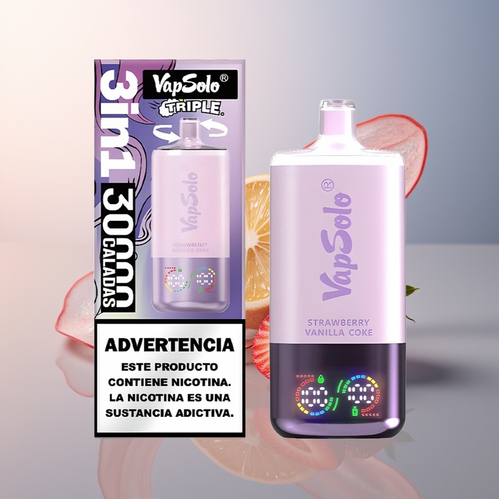 Vapsolo Triple 30000 Aardbei Vanille Coke Type-C 40ml