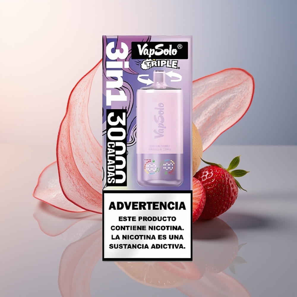 Vapsolo Triple 30000 Aardbei Vanille Coke Type-C 40ml