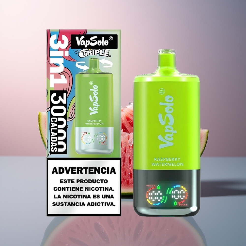 Vapsolo Triple 30000 Framboos Watermeloen 40ml Type-C