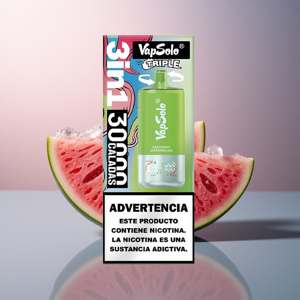 Vapsolo Triple 30000 Framboos Watermeloen 40ml Type-C