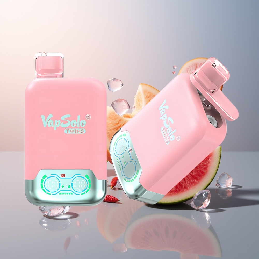 Vapsolo Twins 20000 Aardbei IJs  Mango Perzik Watermeloen met 40 ml en Type-C