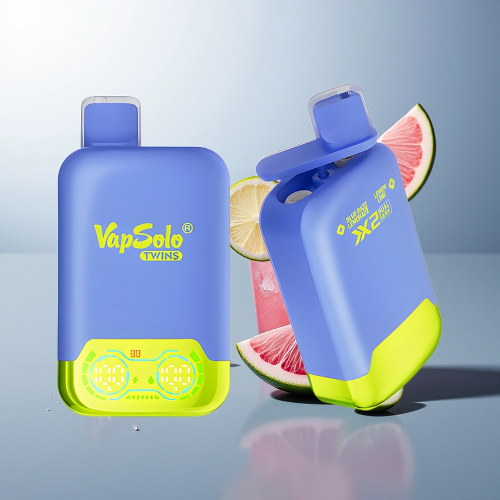 Vapsolo Twins 20000 Blauwe Framboos Citroenlimonade  Citroen Limoen 40ml Type-C