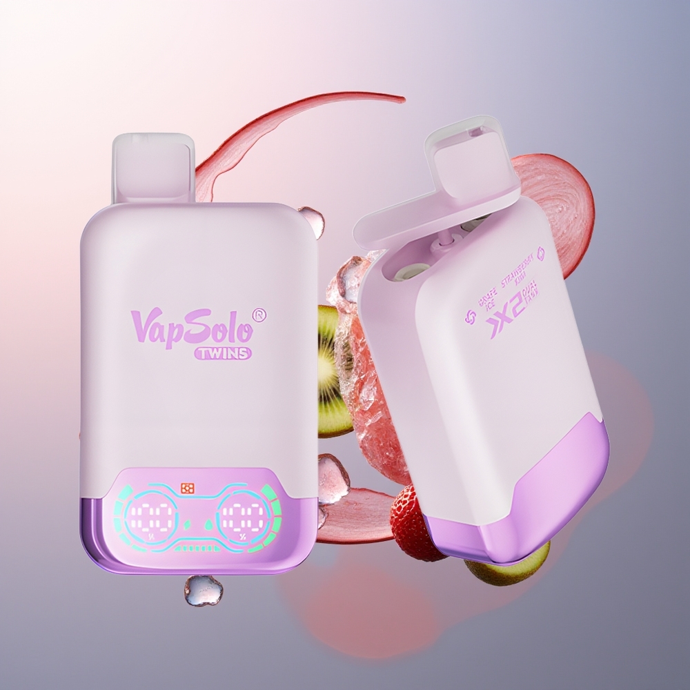Vapsolo Twins 20000 Druiven IJs  Aardbei Kiwi 40ml Type-C Dubbel