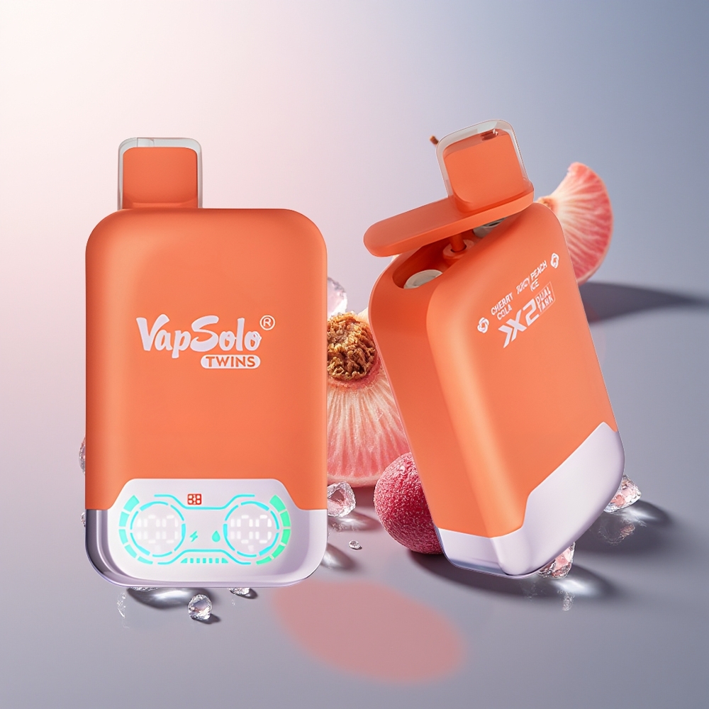 Vapsolo Twins 20000 Kers Cola  Sappige Perzik IJs met 40 ml E-Liquid en Type-C Oplaadpoort