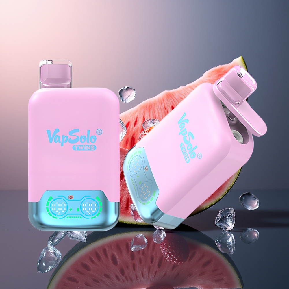 Vapsolo Twins 20000 Zwarte IJs Drakenfruit Aardbei  Framboos Watermeloen 40ml Type-C
