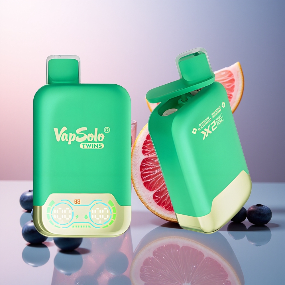 Vapsolo Twins 20000 Blauwe Bes Zwarte Bes Grapefruit Verfrisser met 40 ml en Type-C
